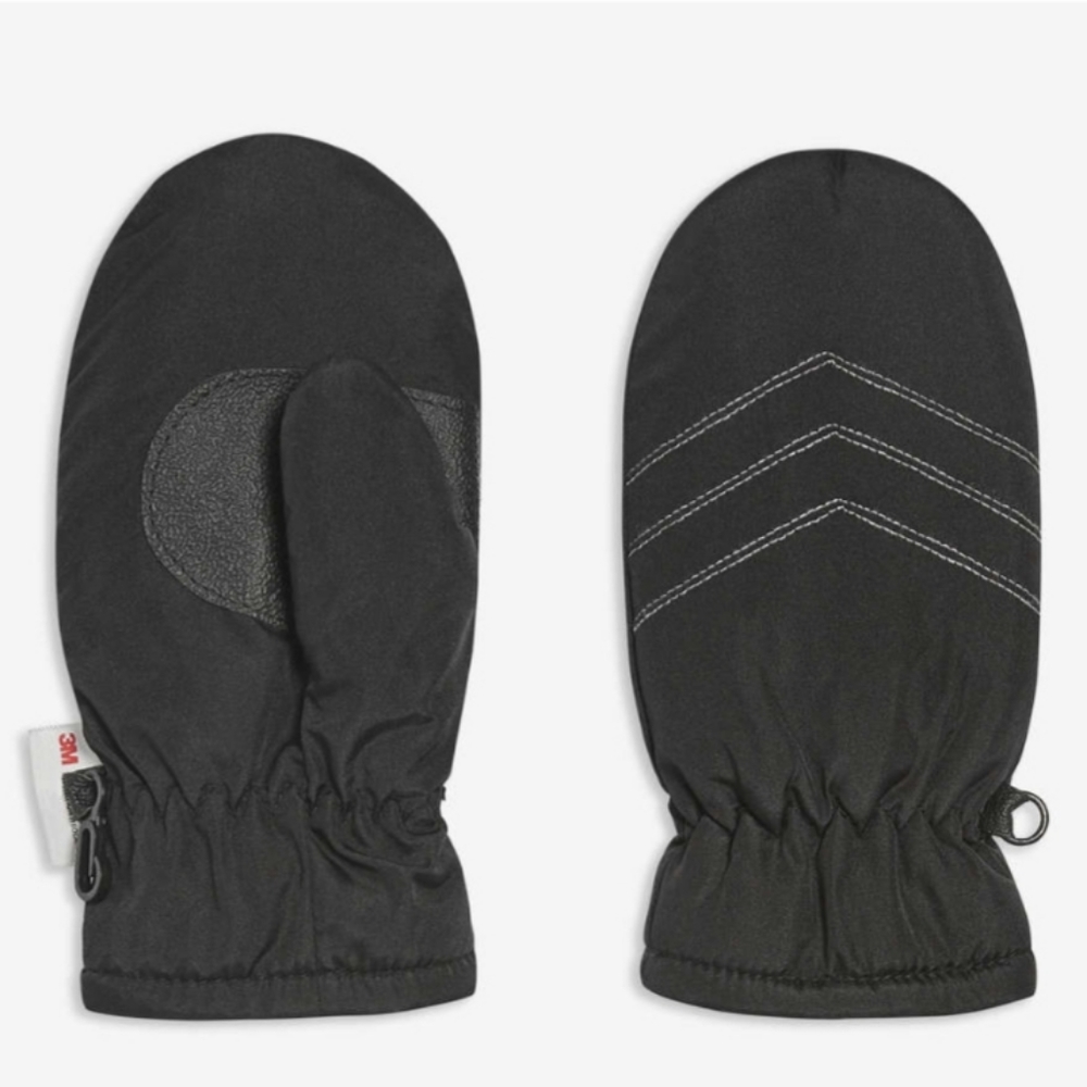 Kids Boys 3M Black Ski Mittens Size L/XL